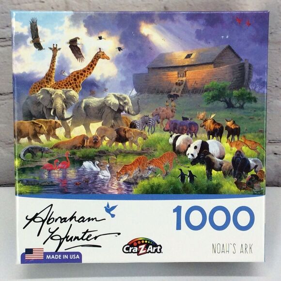 Cra-Z-Art Jigsaw Puzzle Abraham Hunter “Noah’s Ark” 1000 Piece Colorful MADE USA - Picture 5 of 7